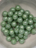 15mm Round Grass Opal colored silicone bead