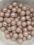 15mm Round Oatmeal Opal colored silicone bead