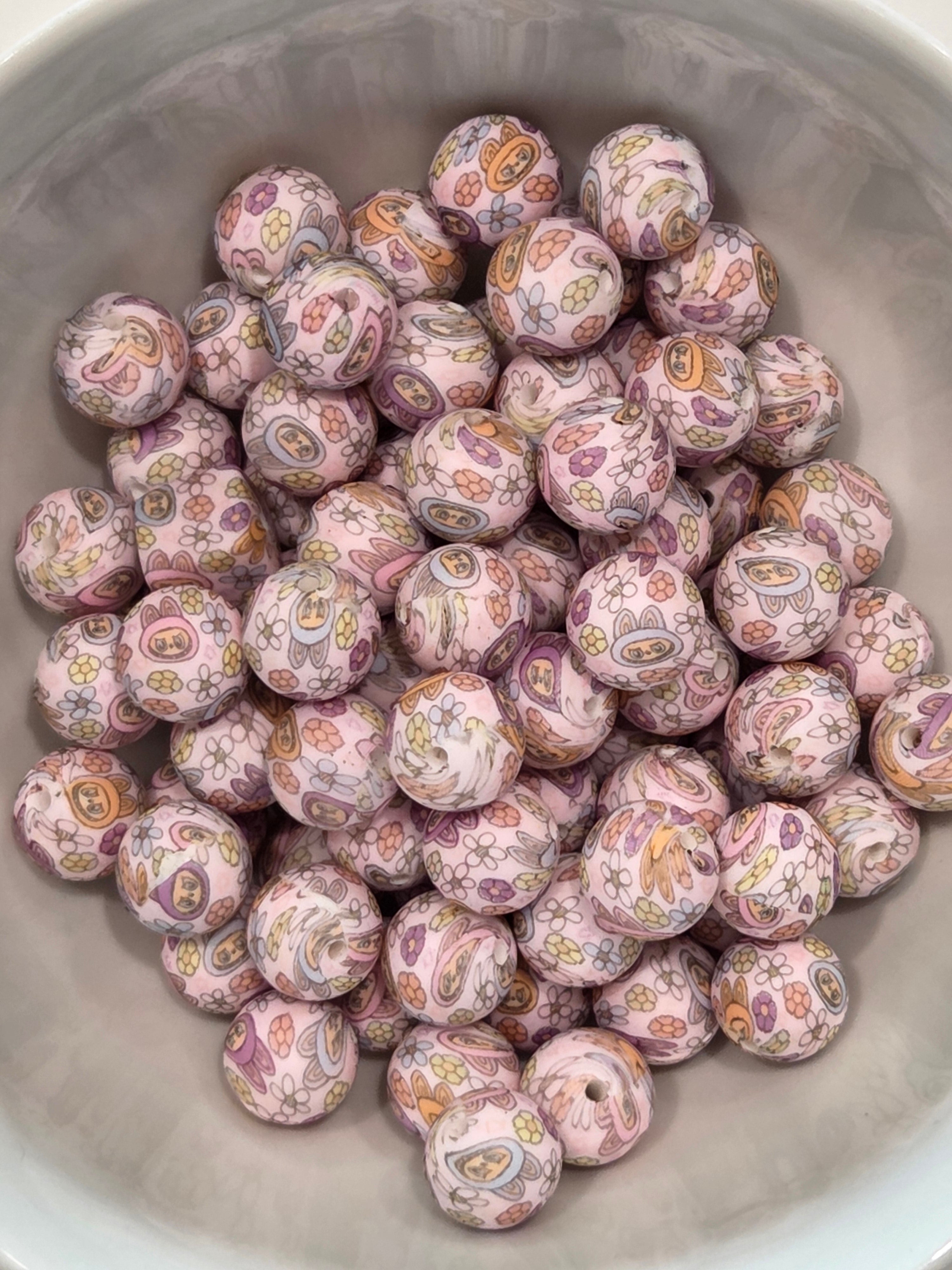 15mm Printed Beads