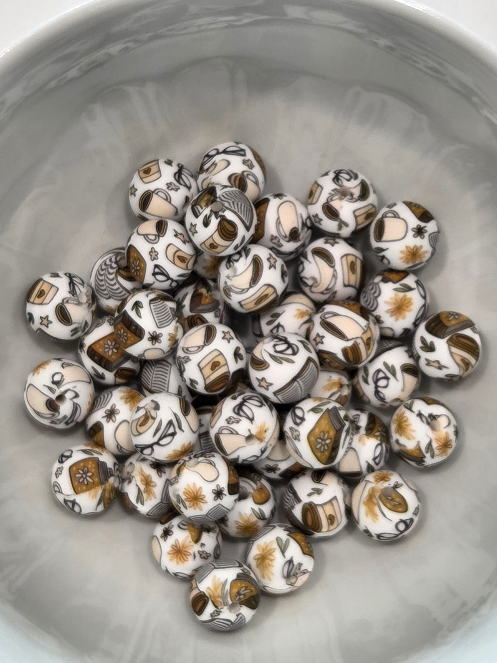 15mm Printed Beads